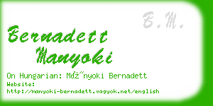 bernadett manyoki business card